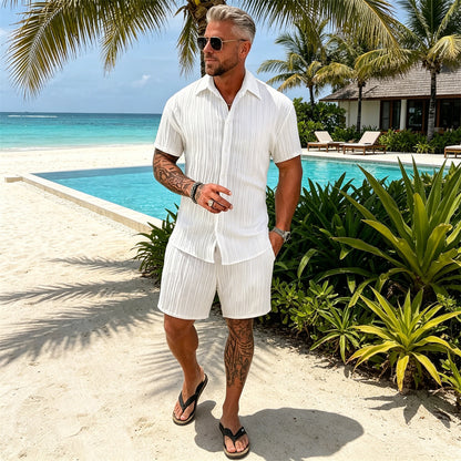 【S-5XL】Conjunto deportivo informal para hombre, tejido de secado rápido.