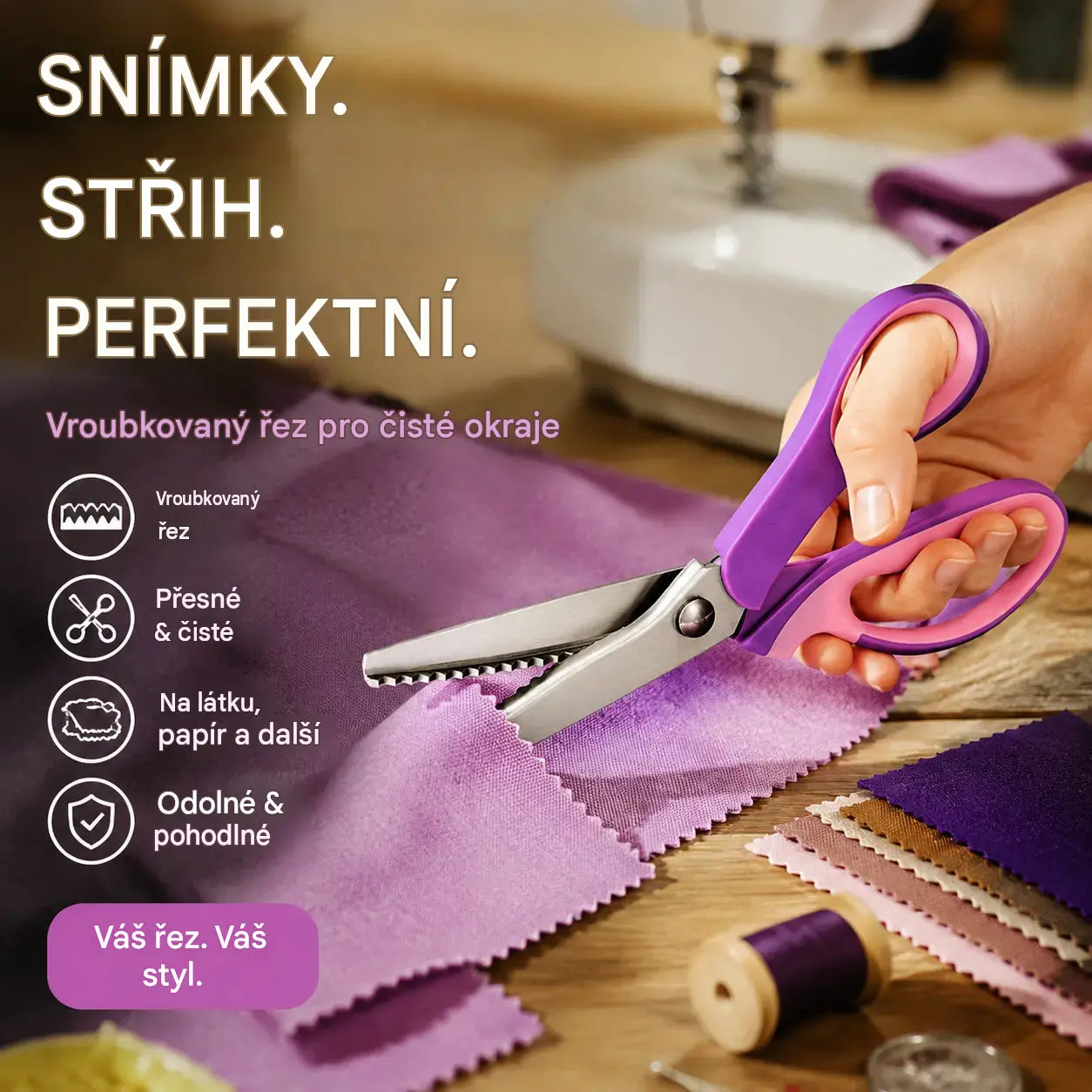 ✂️✨Víceúčelové cikcakové nůžky, vroubkované nůžky🧵