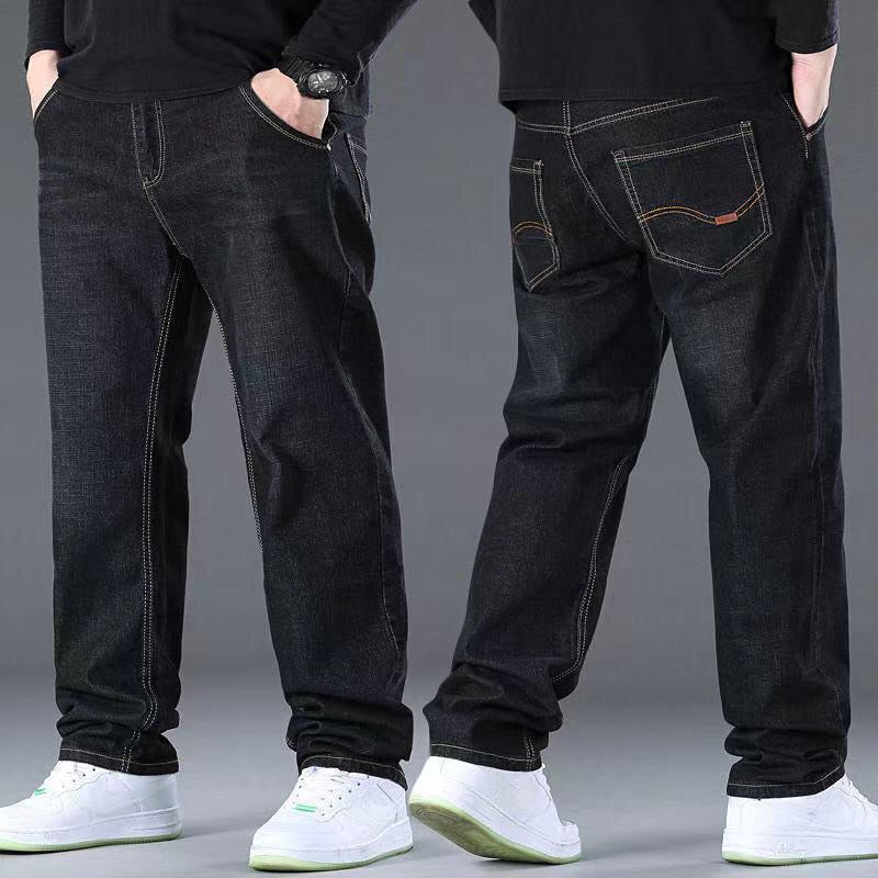 👖😎【50% DE DESCUENTO🔥】【45-160 kg】💕🔥 Vaqueros elásticos informales para hombre - Tallas grandes, sueltos y cómodos