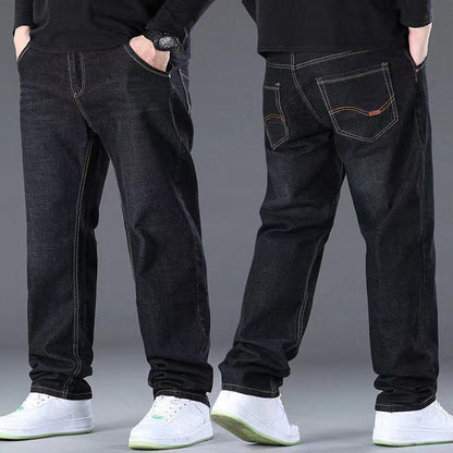 👖😎【50% DE DESCUENTO🔥】【45-160 kg】💕🔥 Vaqueros elásticos informales para hombre - Tallas grandes, sueltos y cómodos