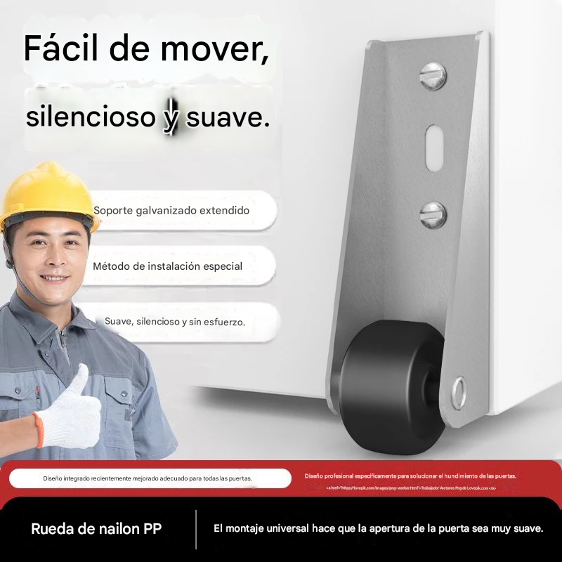 【4 kółek + 16 śruby】🚪 Wspornik drzwi przesuwnych z kółkami – cichy, regulowany i łatwy w montażu 🔧 - 4226035