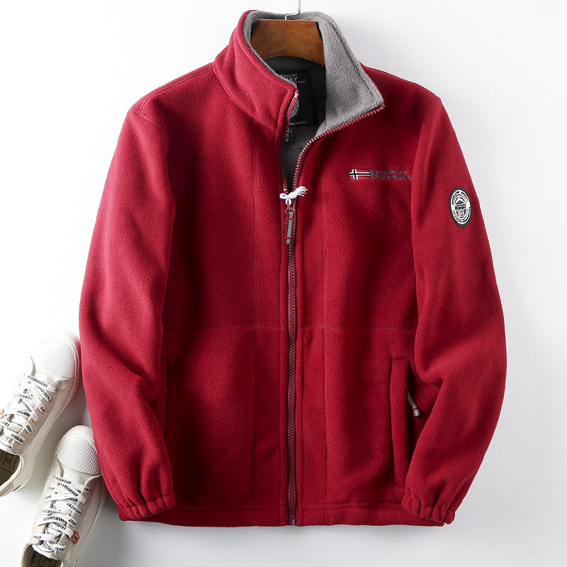 Pánský tlustý vlněný kabát s plyšovou podšívkou, velké velikosti, teplý a pohodlný na podzim a zimu