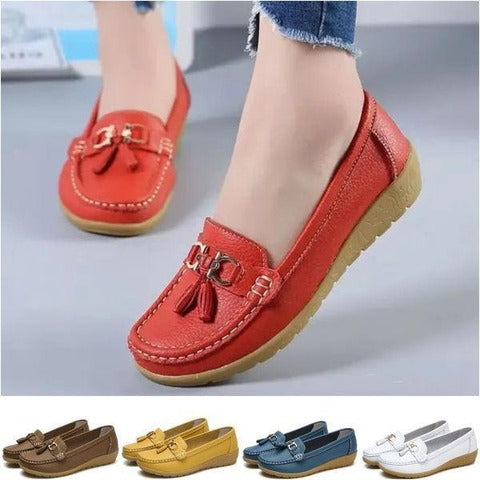 【35-44】Nové jarní a letní módní dámské kožené boty.