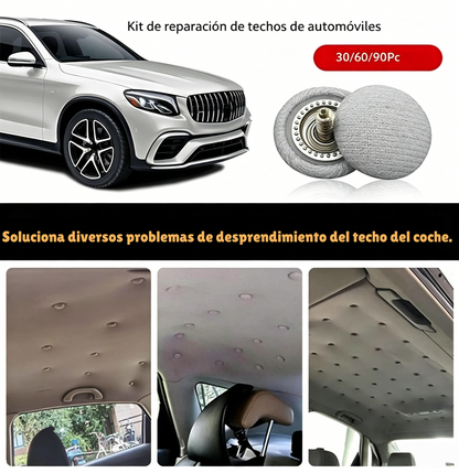 🔥 Reparación sencilla del techo del coche， Fija la base de soporte con clavos. Modifica y renueva el interior de tu coche sin desmontarlo.