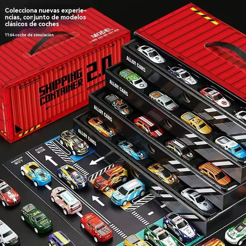 🚗🏎️48 minicoches extraíbles con garaje incorporado