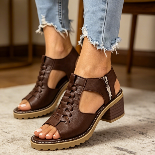 👡🔥 ¡Piel genuina y comodidad elevada! Sandalias con plataforma para mujer – 50% descuento