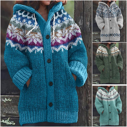 🔥【S~5XL】✨Φθινόπωρο/Χειμώνας 2025 Νέο κομψό πολύχρωμο ρετρό μπουφάν με κουκούλα