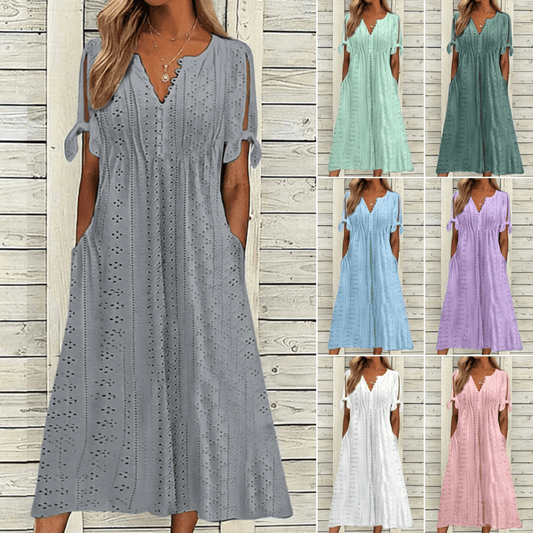 👗【S-5XL】Egyszerű, karcsúsított, légáteresztő ruha – sokoldalú és stílusos