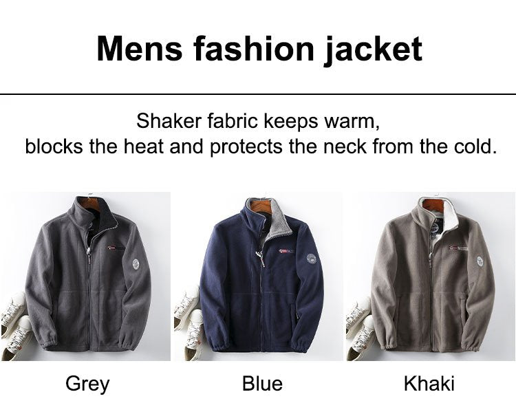 ❄️🧥【XS-3XL】Chaqueta de forro polar de terciopelo grueso para hombre, otoño e invierno, cálida, ligera, talla grande_4120096