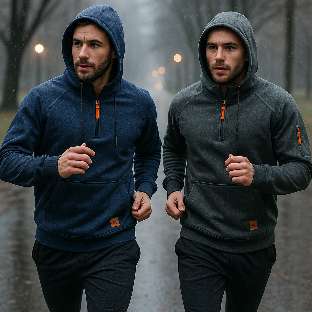 🔥✨ 【S-3XL】Nowa męska bluza z kapturem na jesień i zimę, luźnego kroju z polarową podszewką -4183450