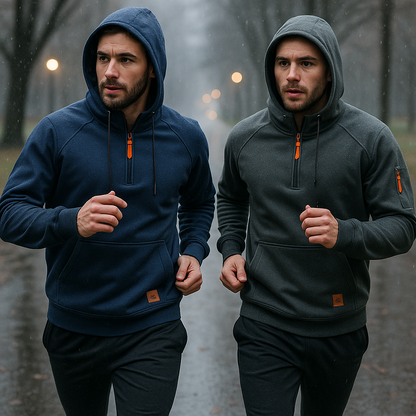 🔥✨ 【S-3XL】Nowa męska bluza z kapturem na jesień i zimę, luźnego kroju z polarową podszewką -4183450