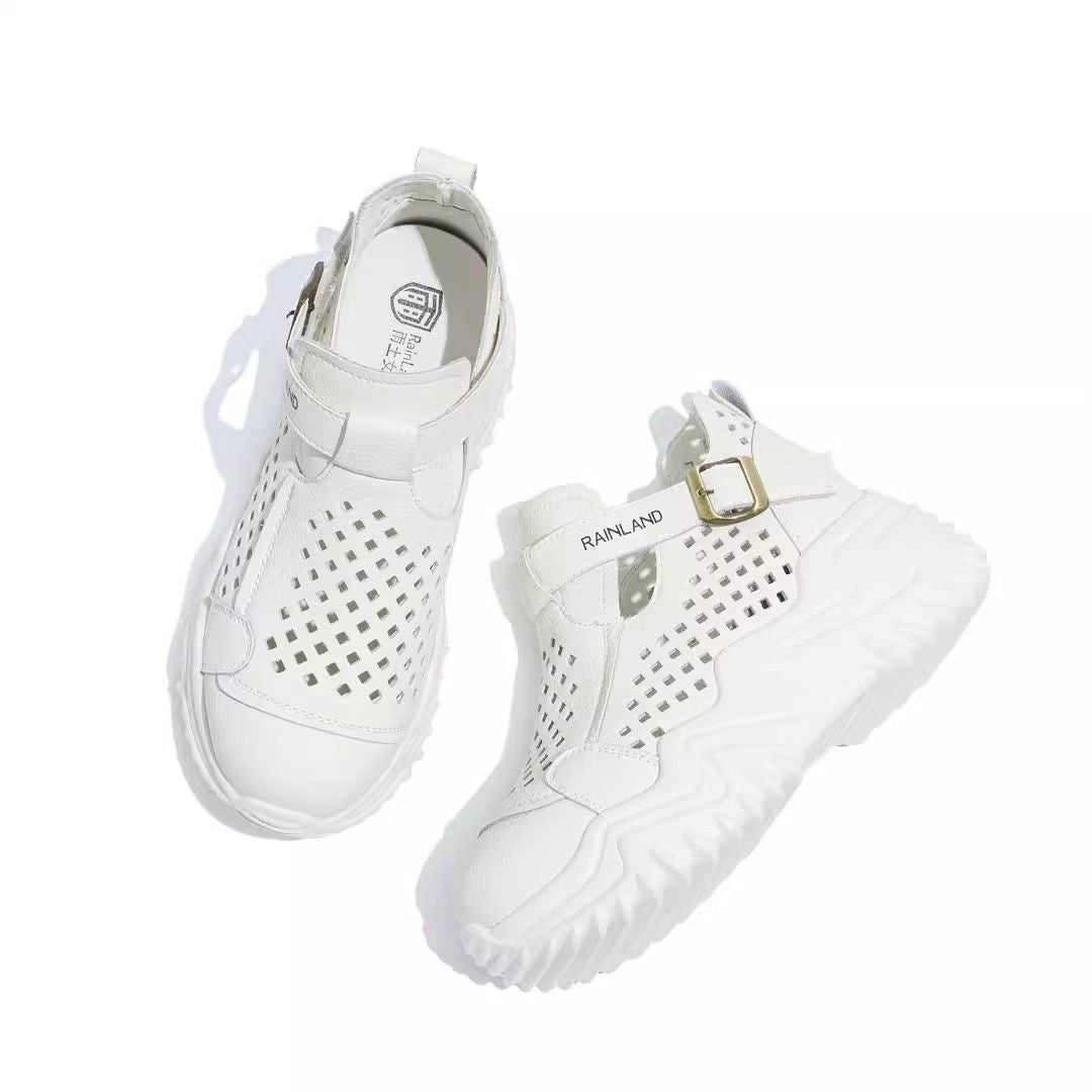 【Tallas 35-40】Nuevas sandalias casuales transpirables de suela gruesa con diseño calado