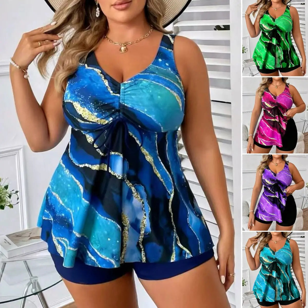 🏖️👙🌴【S-5XL】Stylové plavky s potiskem pro větší velikosti