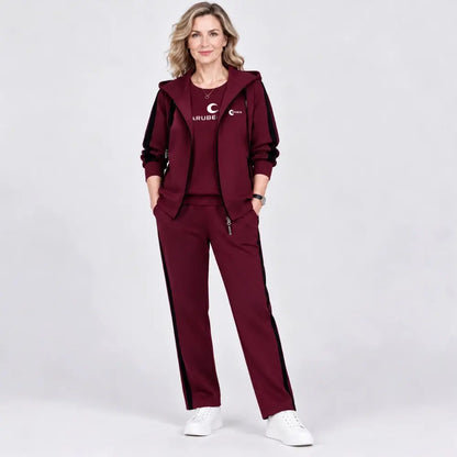 ✨【M-4XL】Női 3 részes szett 2026 – Kapucnis felső, őszi/téli, laza fazonú, sportos, nagy méretű, kifejezetten anyukáknak tervezve🥰