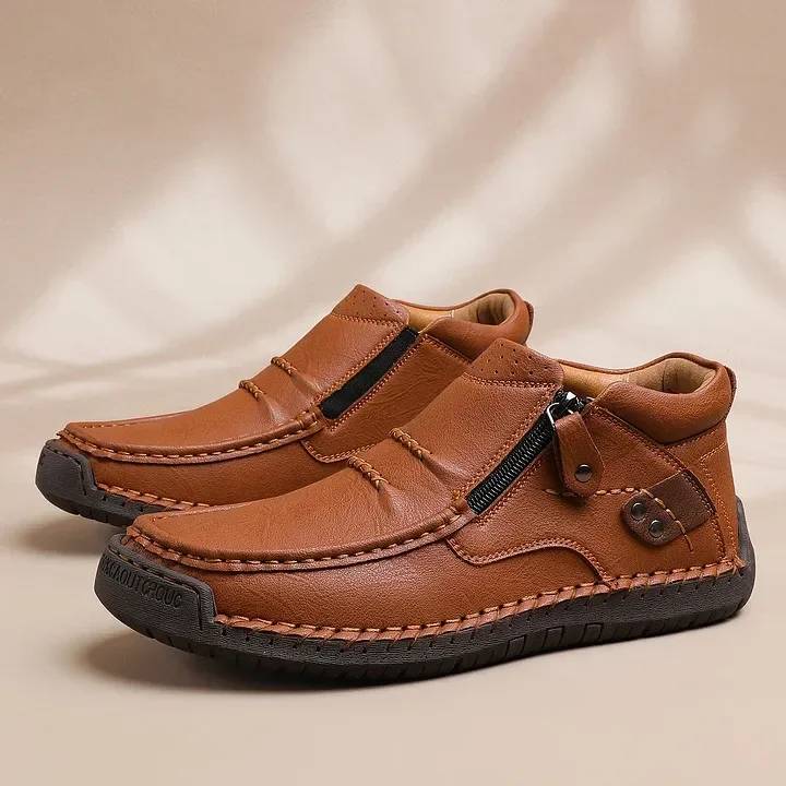 👞🛒 Męskie, skórzane, casualowe, wsuwane buty do jazdy samochodem