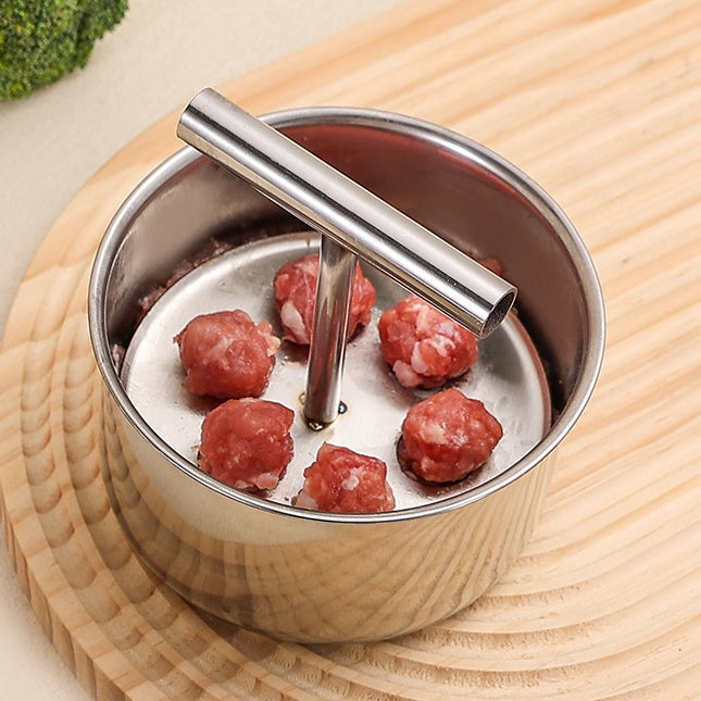 Rozsdamentes acél húsgolyó formázó, praktikus konyhai eszköz – ideális hús- és halgolyókhoz🍖🐟