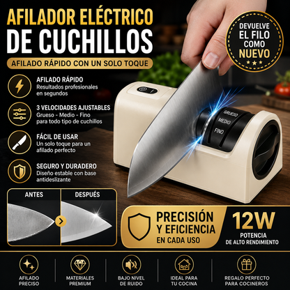 ⏳ ¡40% de descuento! 🔪 Afilador de cuchillos eléctrico inalámbrico multifuncional, recargable