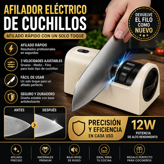 ⏳ ¡40% de descuento! 🔪 Afilador de cuchillos eléctrico inalámbrico multifuncional, recargable