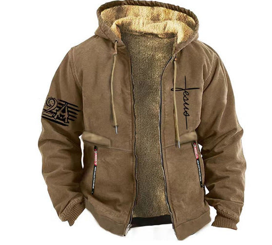 ✨【S-3XL】Módní pro muže, podzim a zima, zesílená bunda z lehkého sametu 3769664