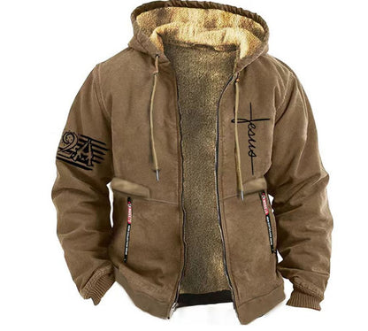 ✨【S-3XL】Módní pro muže, podzim a zima, zesílená bunda z lehkého sametu 3769664