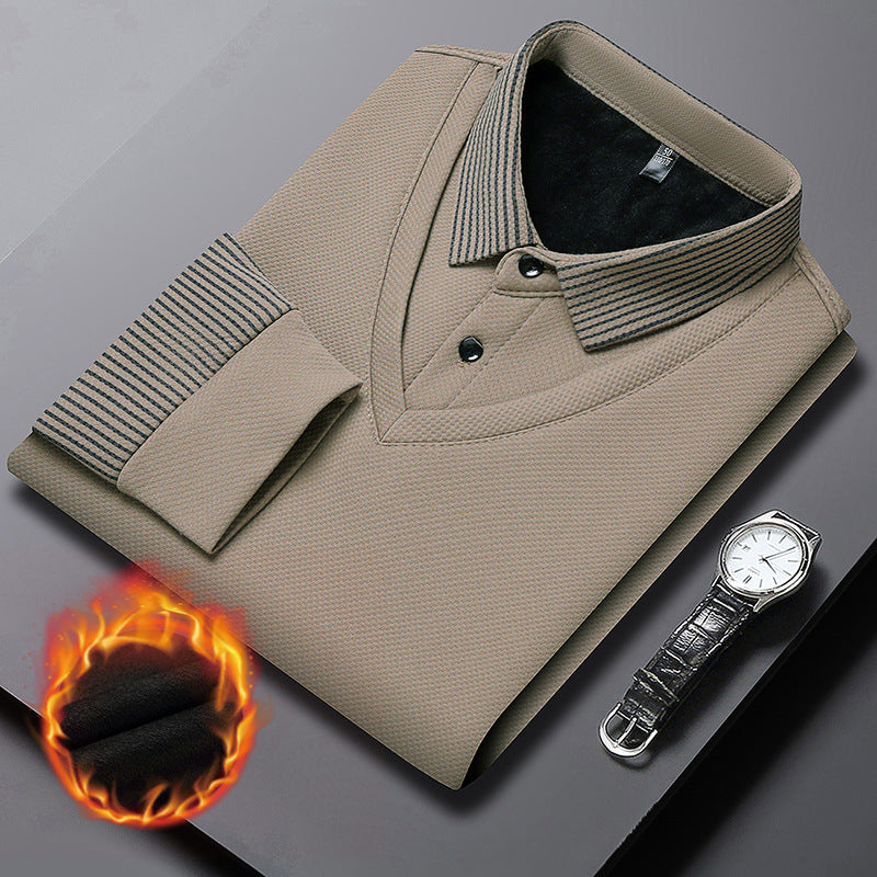 【M–4XL】 Dvoudílné tričko POLO s falešnými patchworkovými pruhy