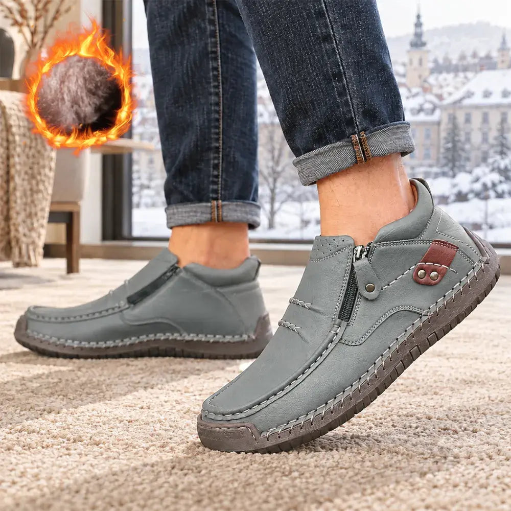 【38-48】Mocasines de conducción para hombre hechos a mano en piel – Puntera ancha, soporte para el arco
